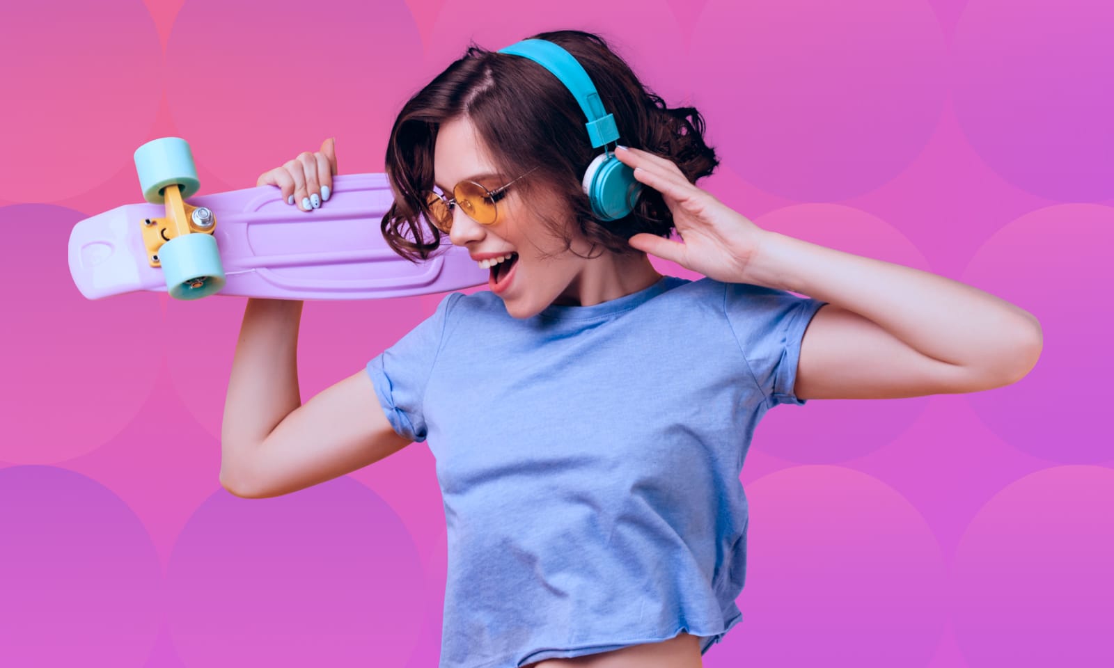 A person holding a skateboard and wearing headphones — the kind of specific, personal picks a birthday wishlist is for.